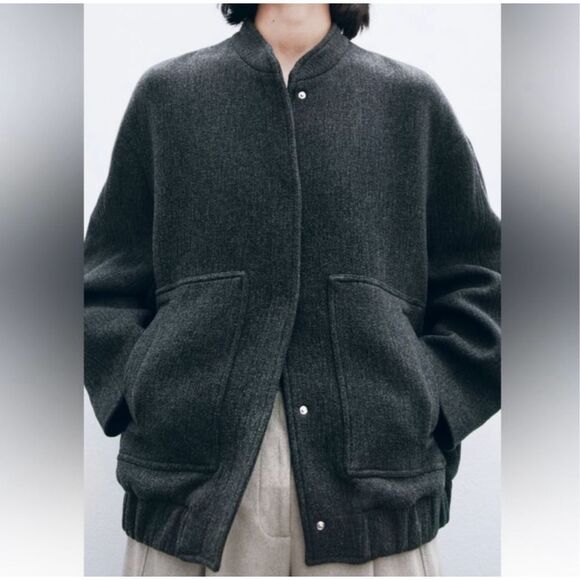 Zara viral premium wool bomber jacket - Picture 3 of 7